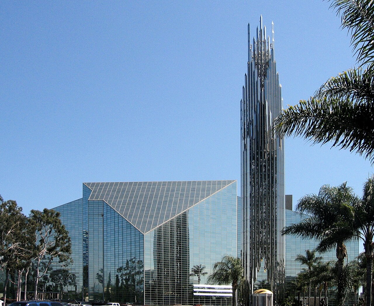The glass exterior of Christ Cathedral, photographed as the Crystal Cathedral, in Garden Grove.